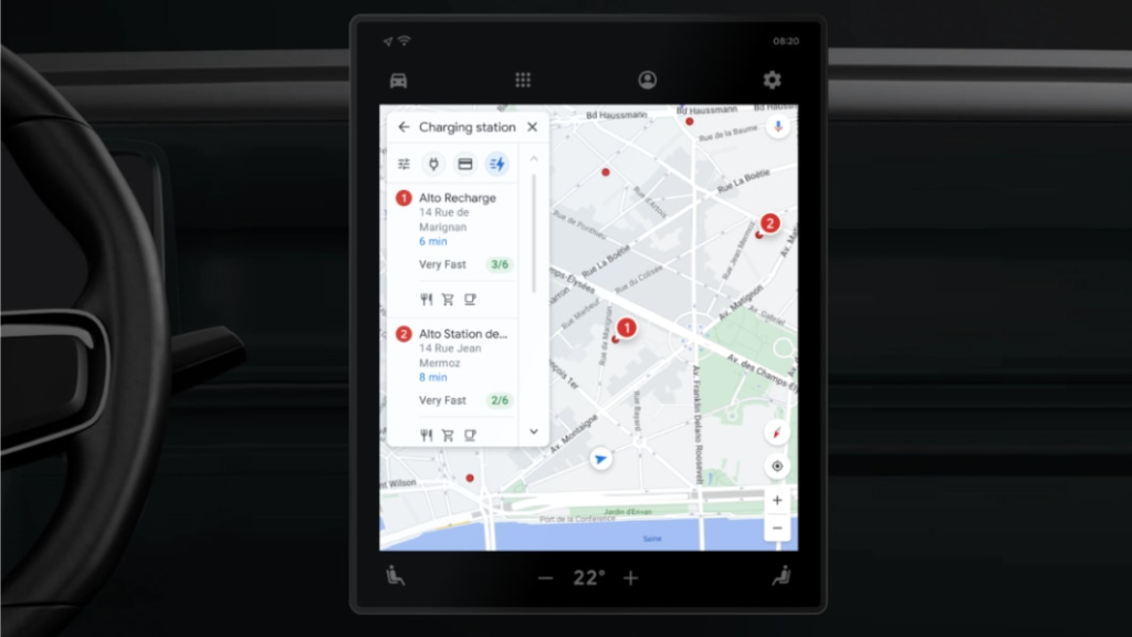Google intros new features for EVs with Maps built in