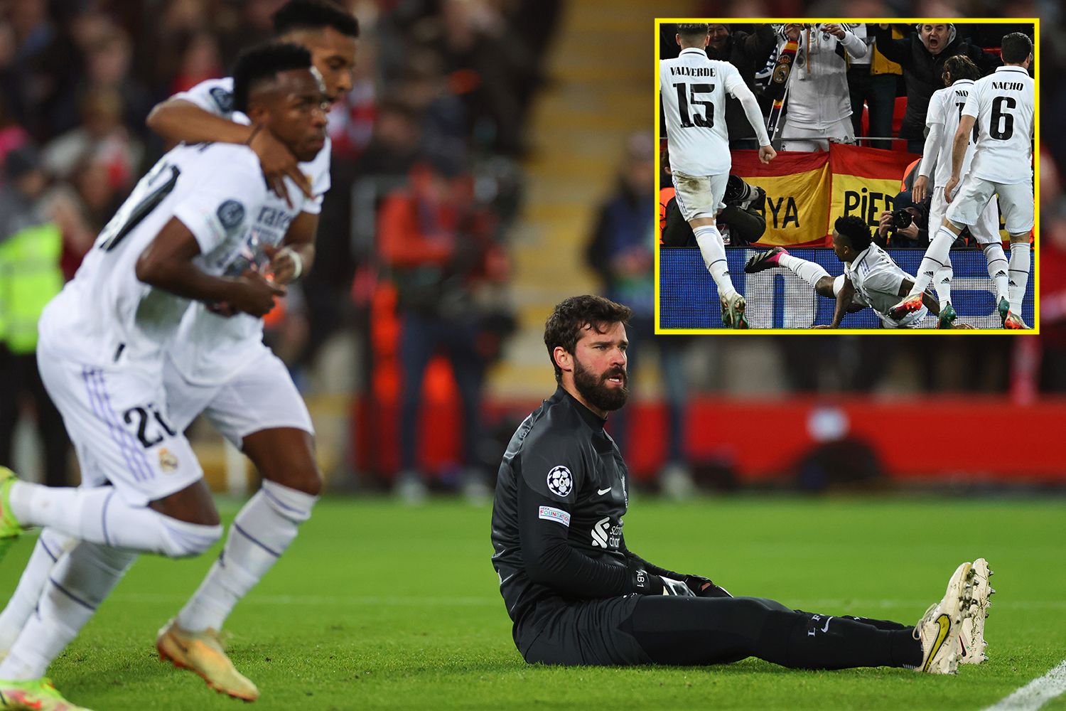 'Is Loris Karius watching?' - Alisson mistake sees Vinicius Jr haunt Liverpool again as Reds crumble in Champions League thriller against Real Madrid