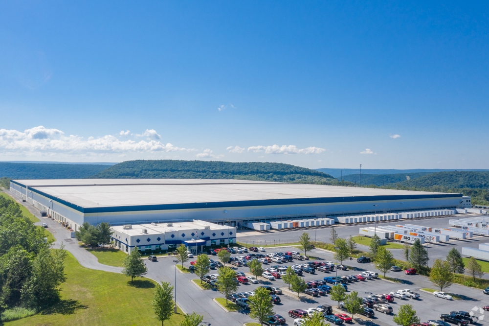 Big Lots distribution center in Tremont, Pennsylvania, is among the properties being refinanced. (CoStar)