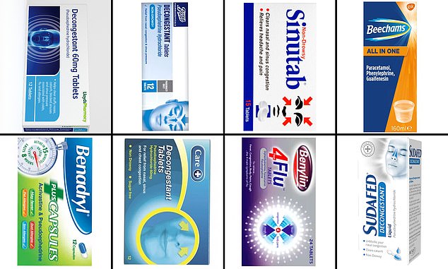 Pictured, some of the drugs sold at Boots that contain the chemical. Medical regulators are