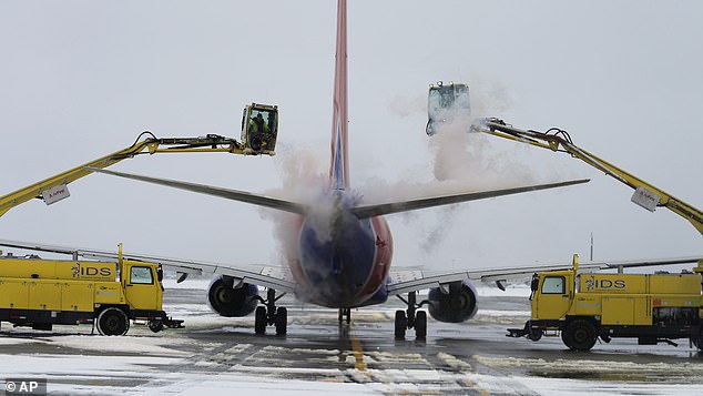 According to FlightAware , in Minneapolis more than 200 flights departing from the local airport were canceled and 223 arrivals were stopped over the weather