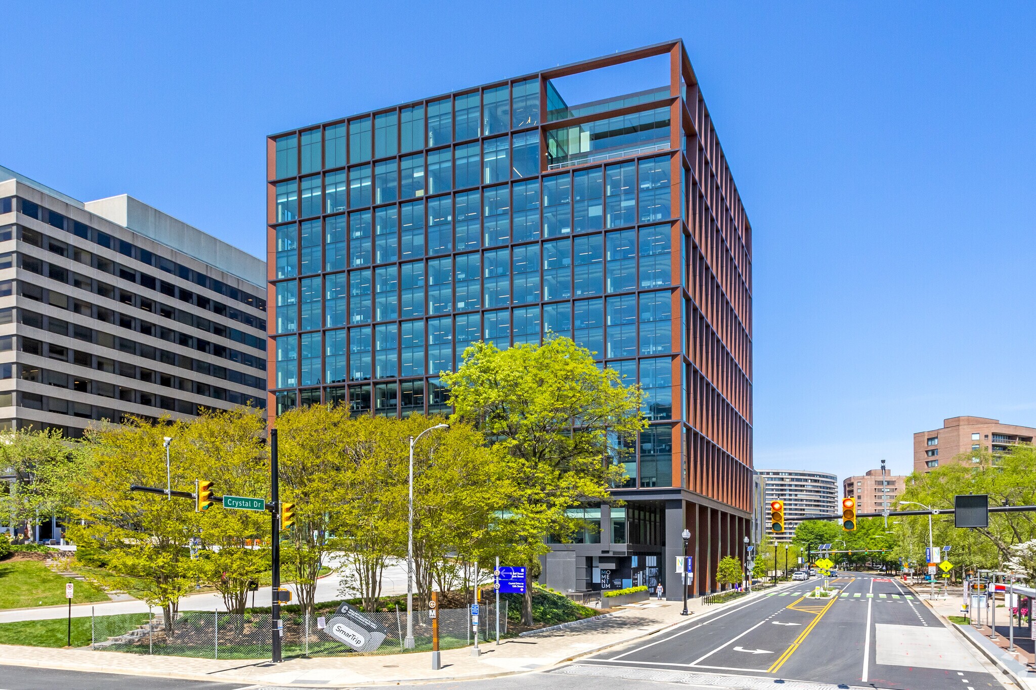 Since beginning its partnership with Amazon, JBG Smith has concentrated its office holdings in National Landing. It renovated its office at 1770 Crystal Drive in 2020 and now leases out the property to Amazon. (CoStar)