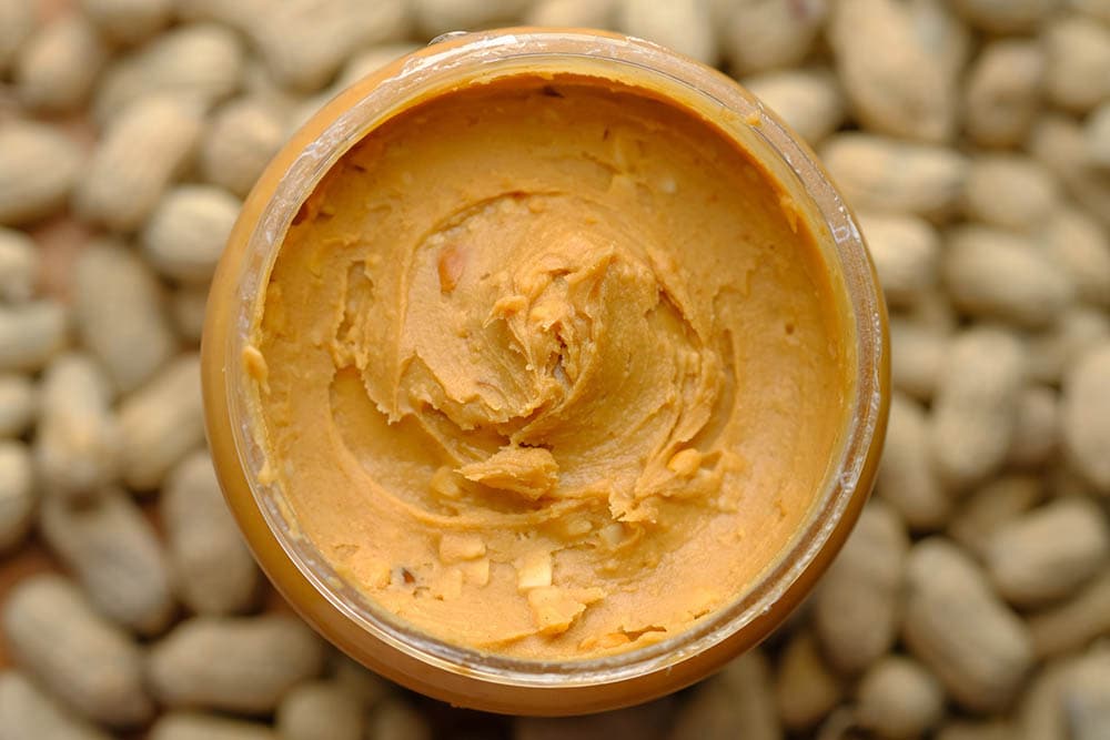 top view of peanut butter