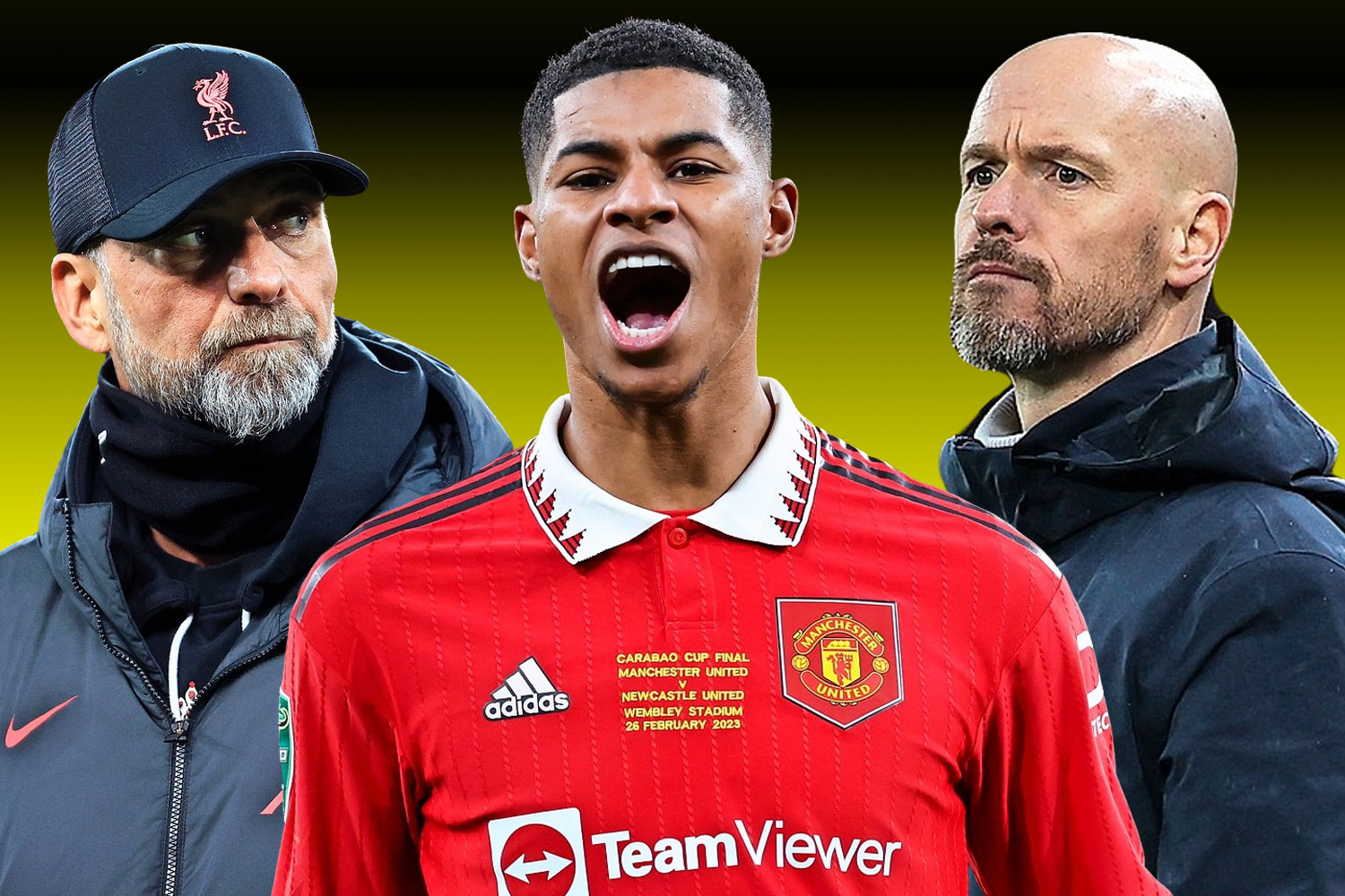 Huge clash between rivals underway as Reds look to continue top four charge while visitors and in-form Rashford aim to end Anfield curse