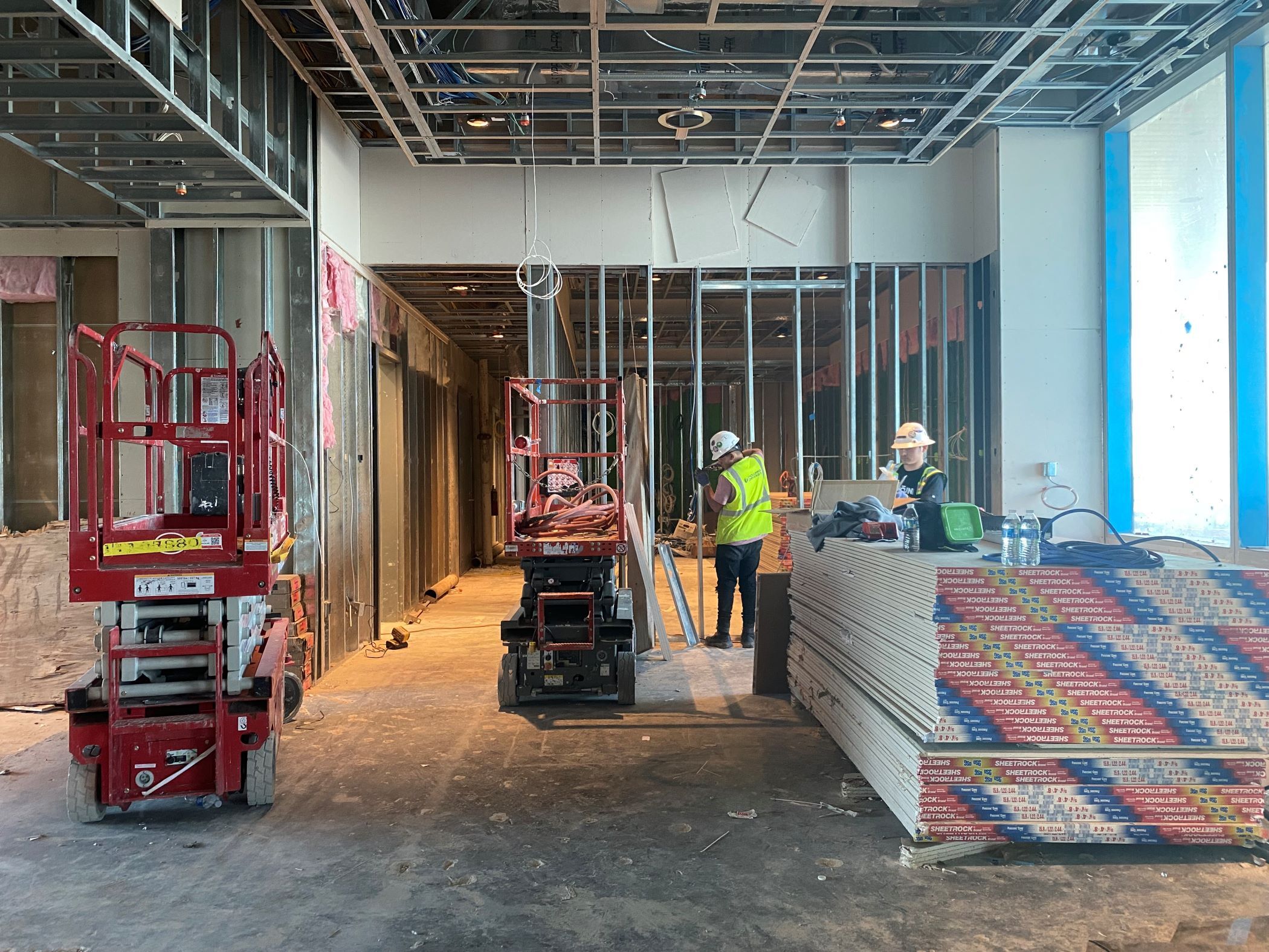 Lincoln Property Co. and Kairoi Residential are developing Sixth and Guadalupe in downtown Austin, Texas. Pictured is construction of the residential amenity area on floor 34. (Parimal M. Rohit/CoStar News)