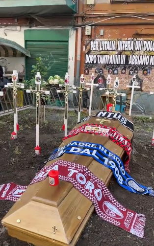 Napoli fans stage bizarre 'funeral' ahead of Serie A title triumph and plan to celebrate in Mount Vesuvius volcano
