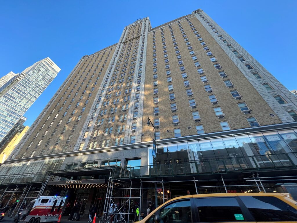 The Row NYC in New York’s Times Square is one of the hotels the city has contracted with to shelter migrants from the southern U.S. border. (Andria Cheng/CoStar)