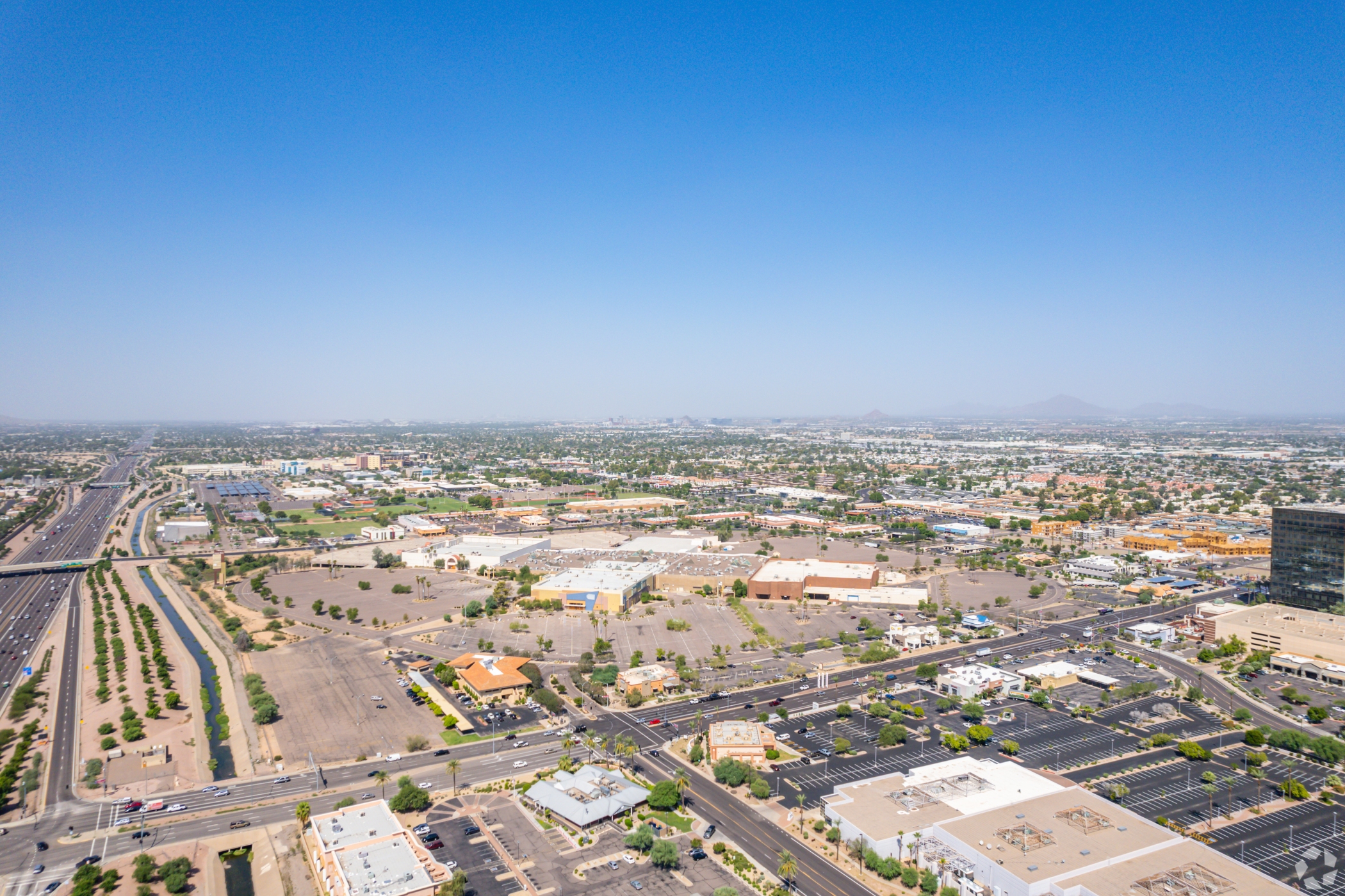 An aerial view of the former Fiesta Mall site in Mesa, Arizona, that could become the new home of the Arizona Coyotes. (CoStar)