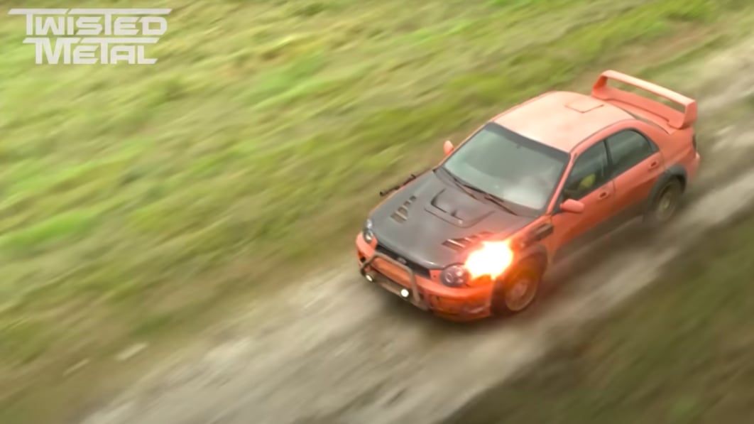 'Twisted Metal' trailer has Anthony Mackie driving a Subaru WRX with machine guns