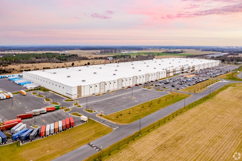 Amazon has invested heavily to build out its distribution network in Virginia, including this 1 million-square-foot distribution center 80 miles northwest of Washington, D.C., in Clear Brook. (Tyler Priola/CoStar)