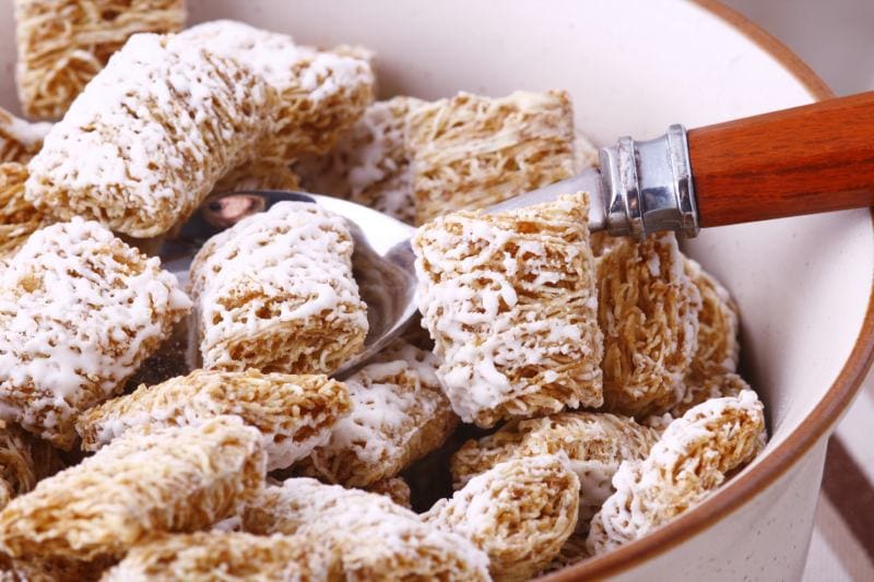 Bowl of Frosted Mini Wheats cereal