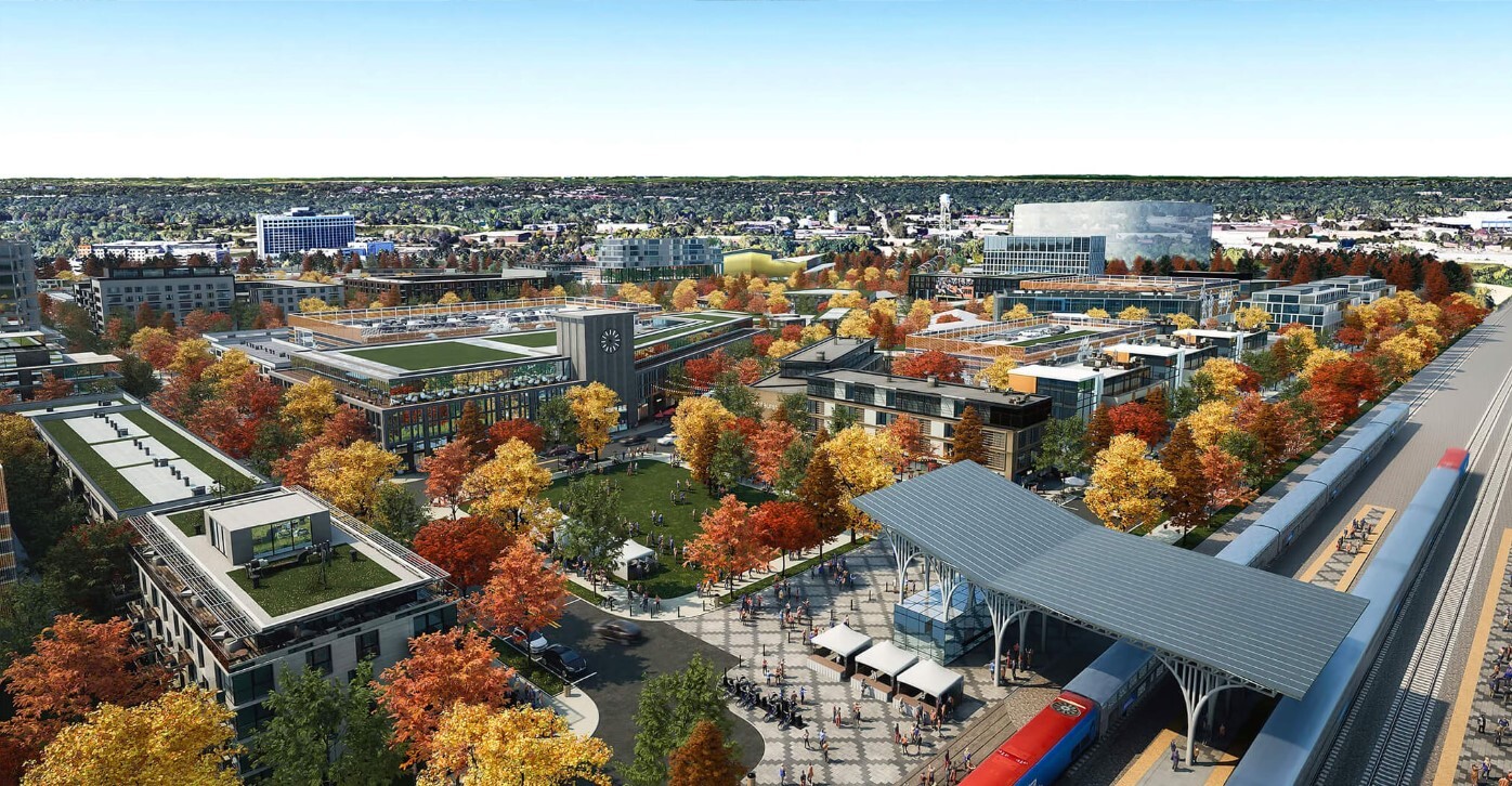 The Chicago Bears have proposed a $5 billion football stadium complex in Arlington Heights, Illinois. The team said it now is considering other locations for the mixed-use development. (Chicago Bears)