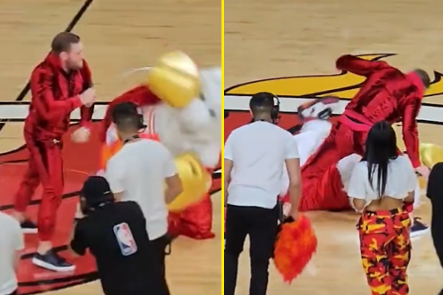 UFC superstar Conor McGregor sends Miami Heat mascot to hospital after NBA final stunt goes wrong