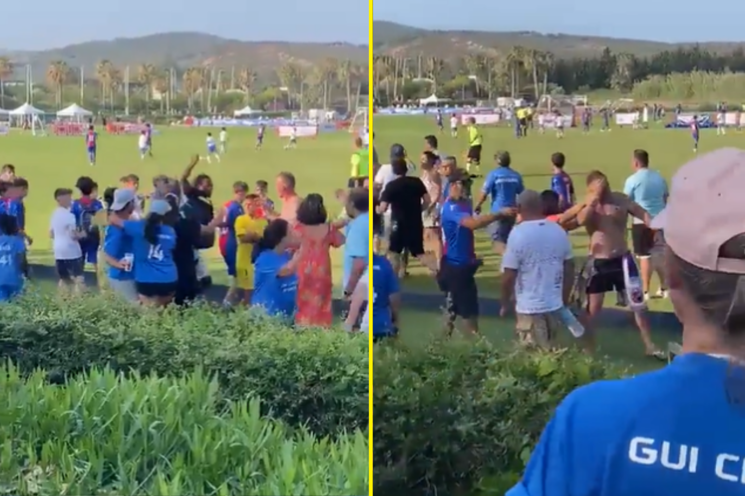 Father tries to stab another dad in shocking scenes at international youth game in Spain