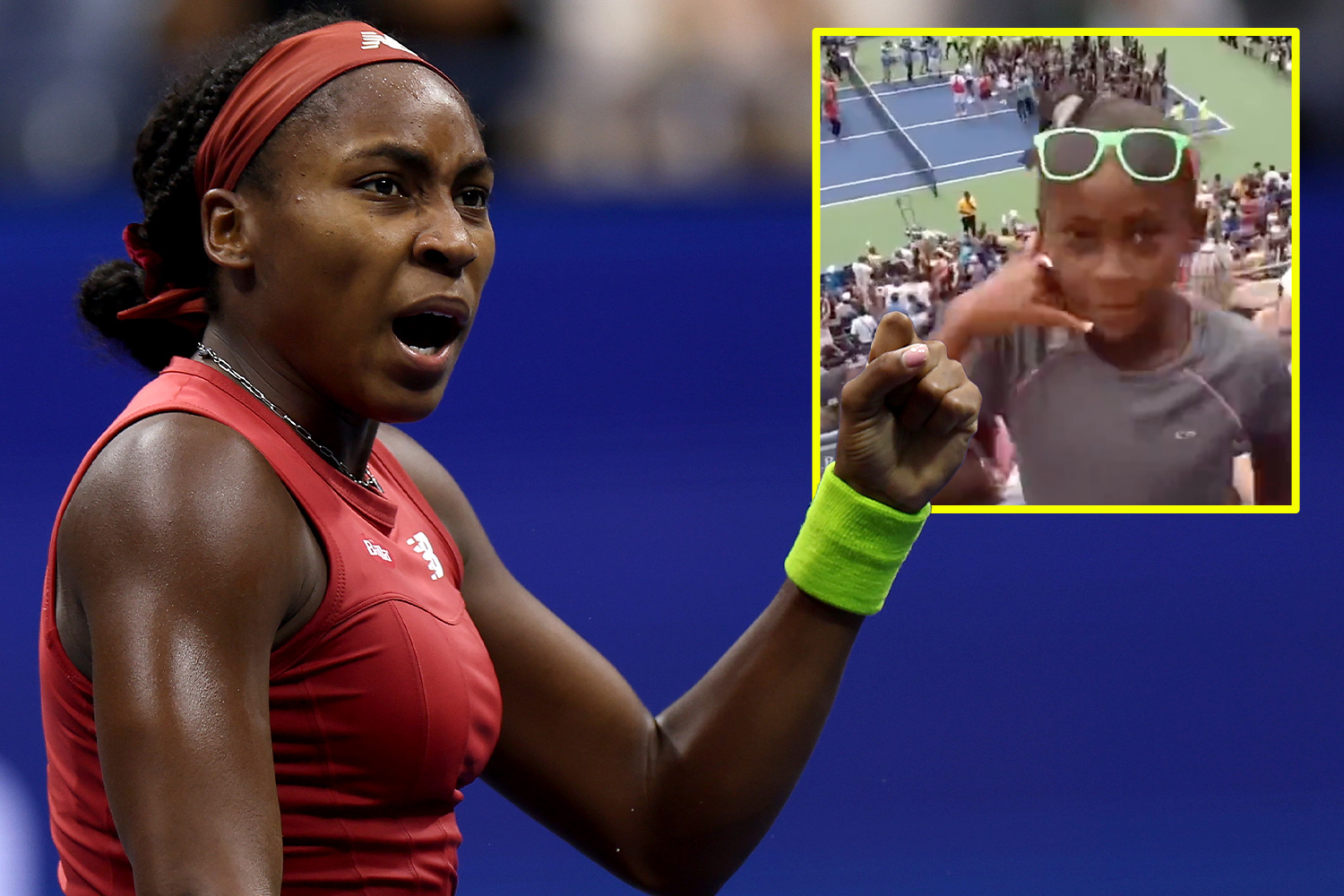Footage shows an eight-year-old Coco Gauff dancing at US Open 11 years before winning first-ever grand slam