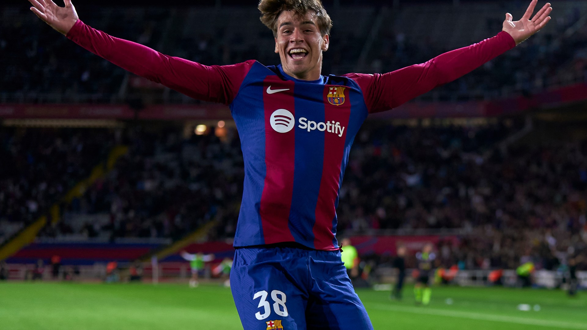 Barcelona academy graduate mobbed by teammates after winning goal 23 seconds into senior debut