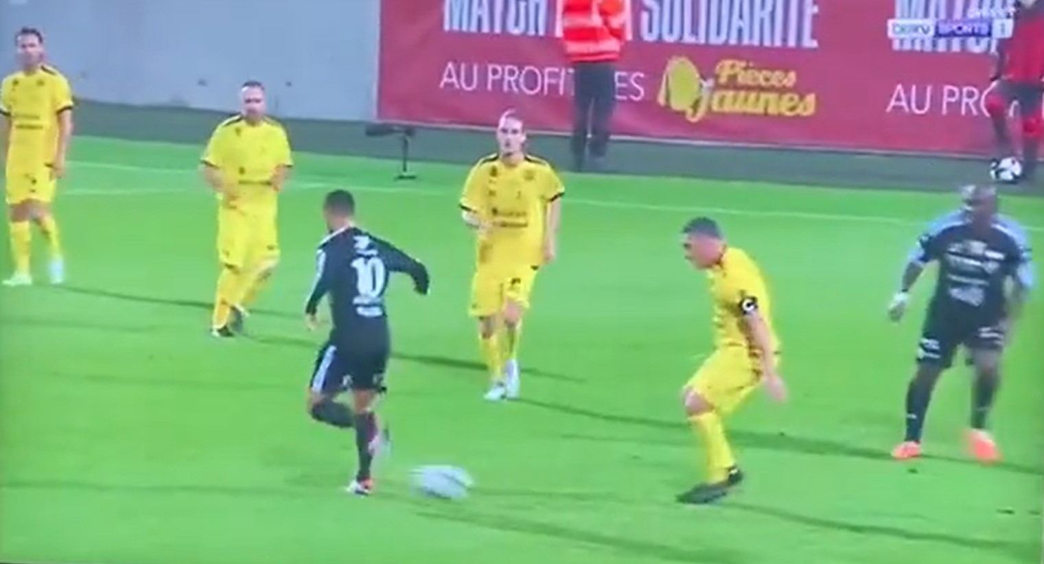 Eden Hazard assists Kylian Mbappe's dad with trademark flick in charity match alongside France icons