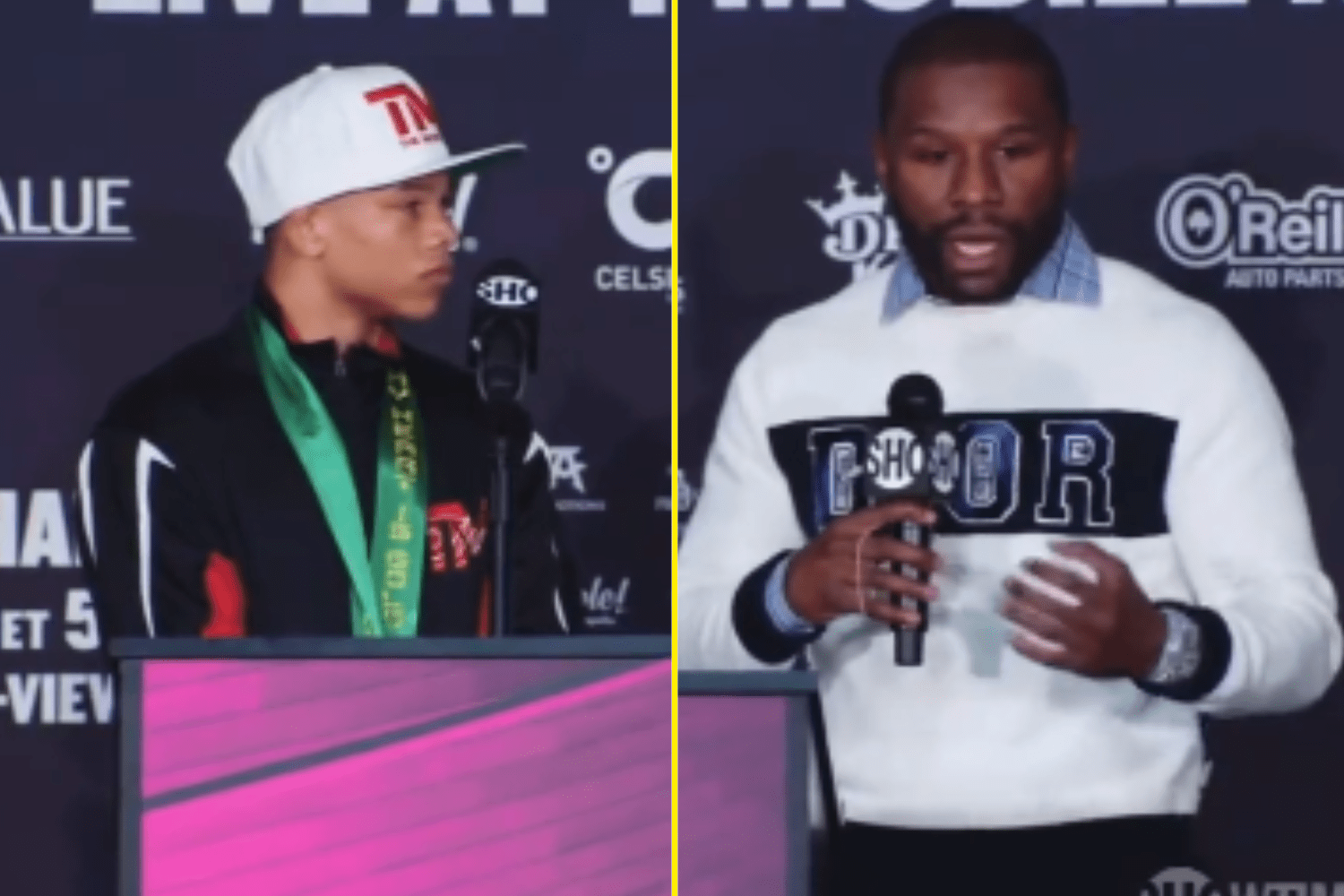 Floyd Mayweather hijacks press conference for 17-year-old prospect by talking about himself and arguing with reporter