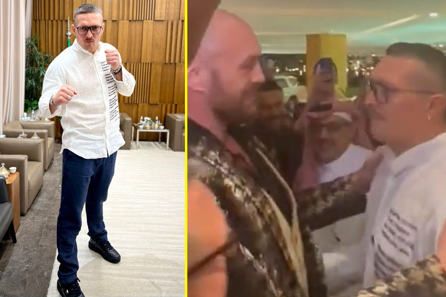 Oleksandr Usyk greets Tyson Fury in Saudi Arabia and sends clear message to Francis Ngannou
