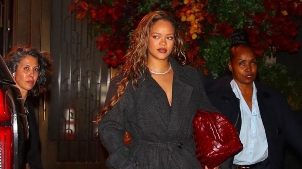 Rihanna Wore a Gray Dries Van Noten Coat with Black Balenciaga Knife Pantaleggings Boots to Dinner in New York City – Fashion Bomb Daily