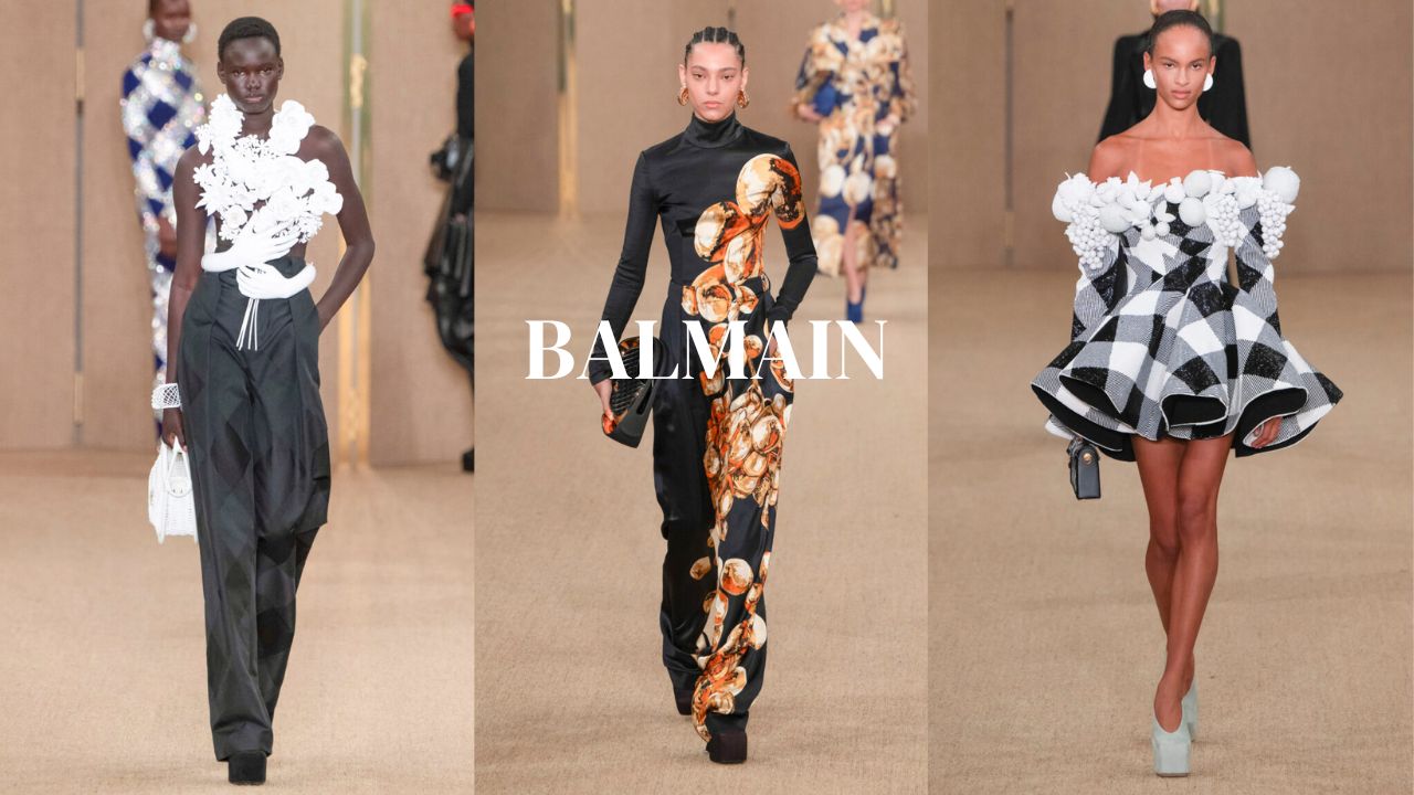 Balmain Fall ’24 Celebrates Olivier Rousteing Hometown Bordeaux with Grapes, Snails, Plaid & More – Fashion Bomb Daily
